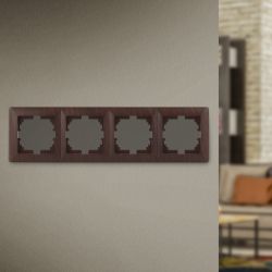 Рамка для розеток и выключателей Intro Solo 4-504-10 на 4 поста, СУ, венге