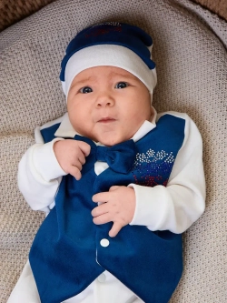 Комбинезон на выписку для новорожденного с триколором