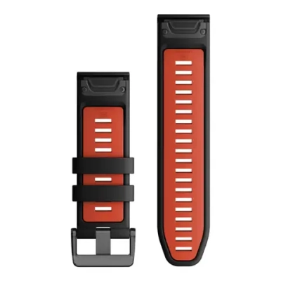 QuickFit 26mm black/flame red Silicone watch band