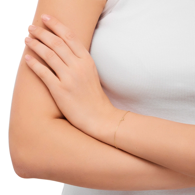 Вечный браслет Персонализация с Буквой – Золото