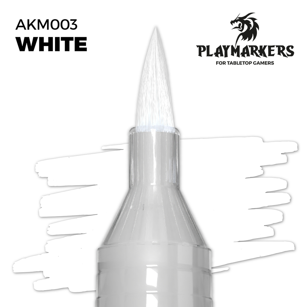 Акриловый маркер с кистью AK Playmarkers White