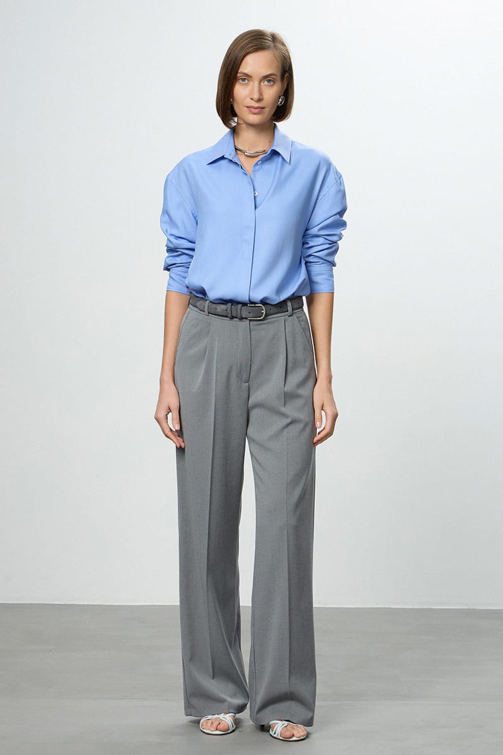 Рубашка Хельсинки голубая хлопок