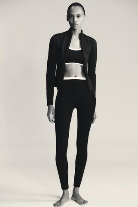 ZARA ДВОЙНЫЕ ЛЕГИНСЫ, ЧЕРНЫЙ / БЕЛЫЙ