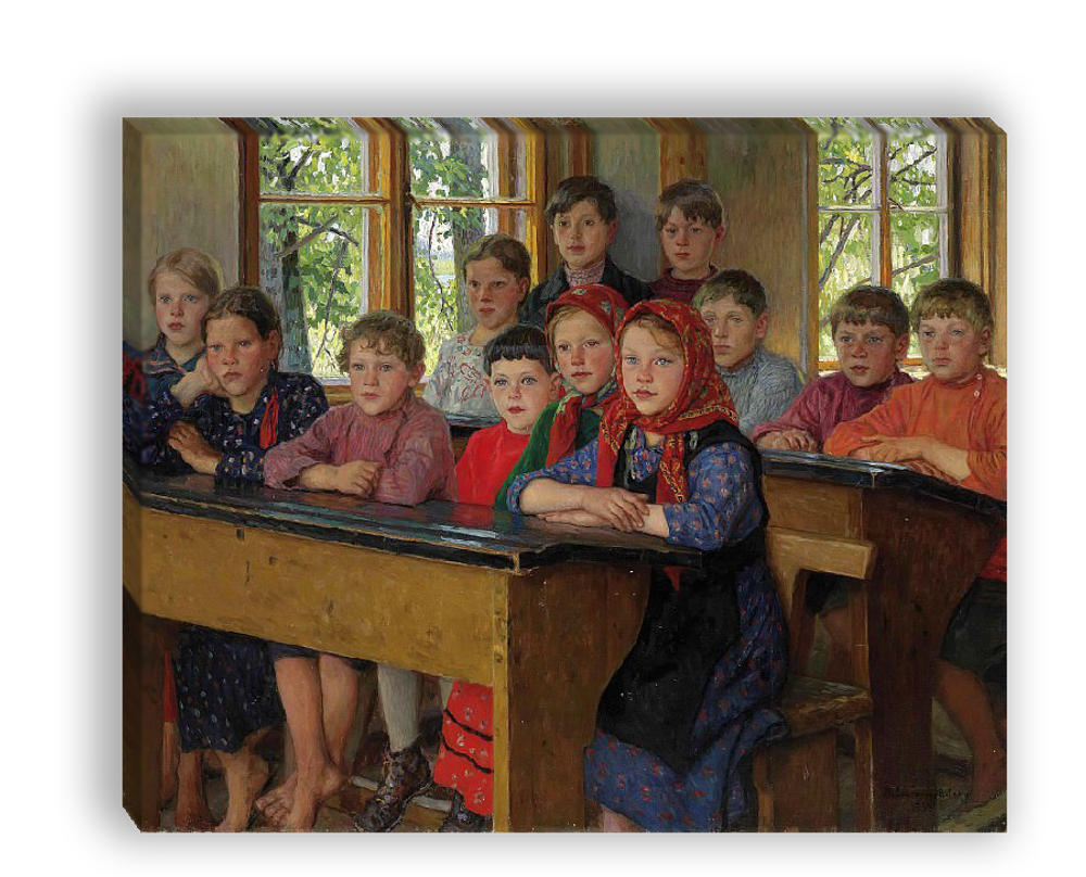 "В классе", художник Богданов-Бельский, картина
