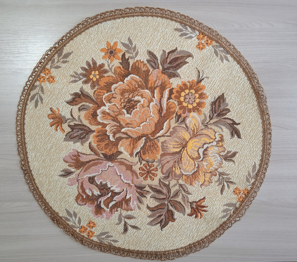 Декоративная гобеленовая салфетка Золотая чаша D 54 см