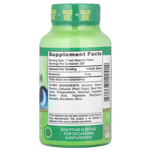Nature's Truth, мелатонин для сна, натуральные ягоды, 5 мг, 200 быстрорастворимых таблеток