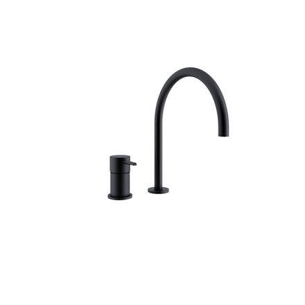 Смеситель для раковины однорычажный на 2 отверстия ODISEA 394702NM чёрный