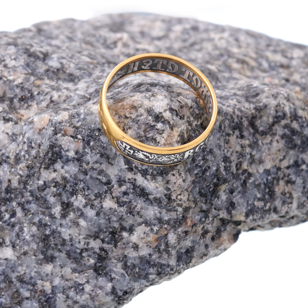 Кольцо из серебра/Частичное чернение