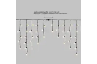 Гирлянда Neon-Night Бахрома 4,0x0,6 м, черный каучук, IP67, 128 LED теплый белый 255-226