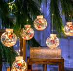 Гирлянда-занавес Дед Мороз в шарике