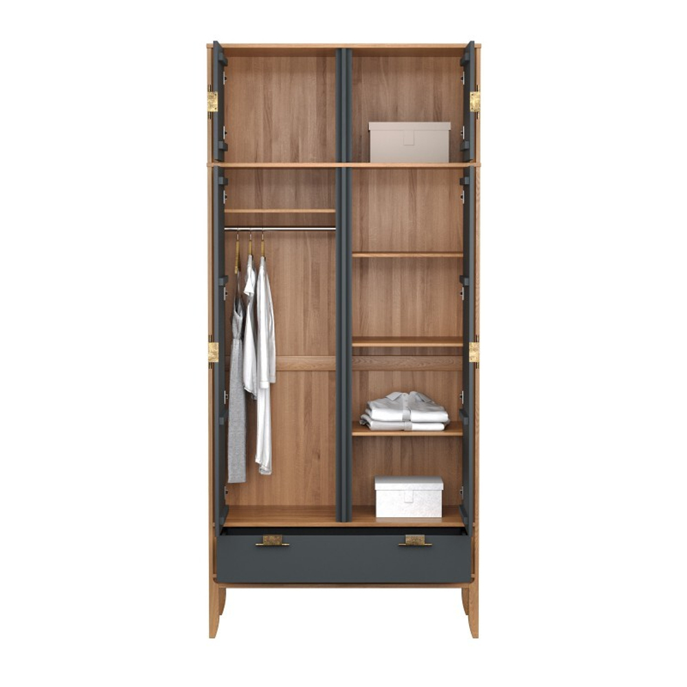 Антресоль 2х дверного шкафа «Бридж» браун/серый 7012