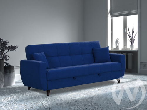 Диван прямой Бетти 2 (БД) LUMA 25 (велюр темно-синий)