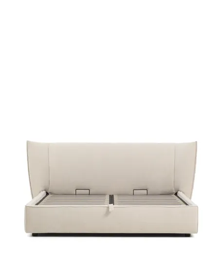 Кровать Arvian 180х200 см с подъемным механизмом, бежевый шенилл