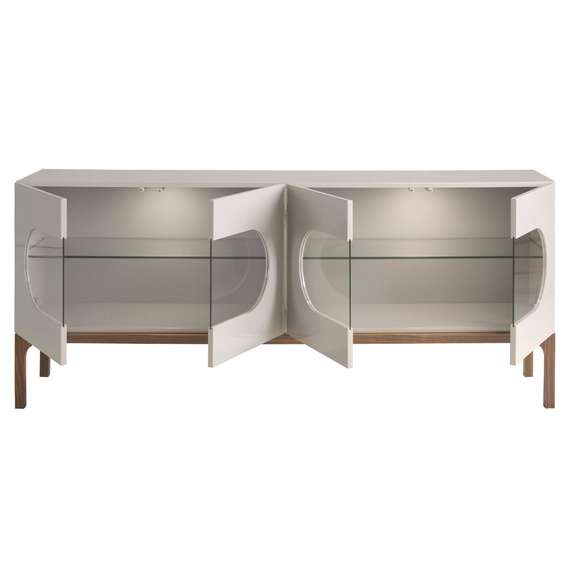 Сервант 3241/CP2205E1 из серого и орехового дерева с внутренней подсветкой