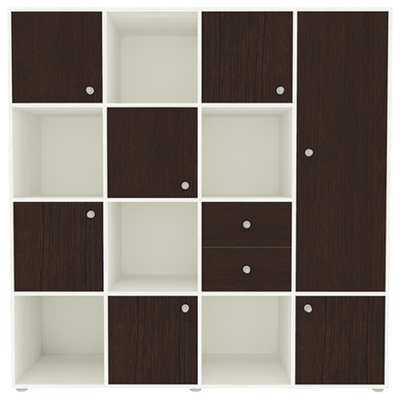 Стеллаж КарИВи Джери 2 Белое Дерево Венге