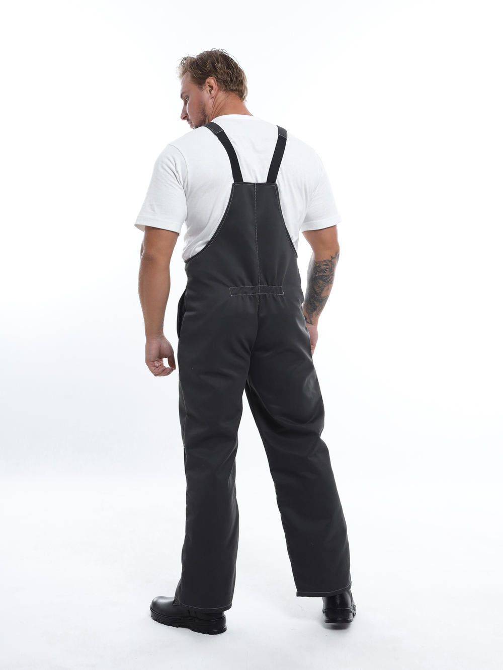 Костюм Nerss «МАНХЕТТЕН», куртка + полукомбинезон. Черный с серым.