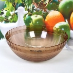 Салатник пластиковый «Мадлен» 23*9см полоски, бежевый