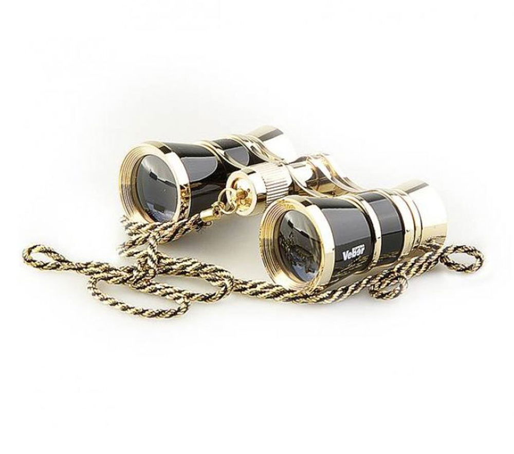 Театральный бинокль Veber БГЦ 3x25 D02 (черный с цепочкой)