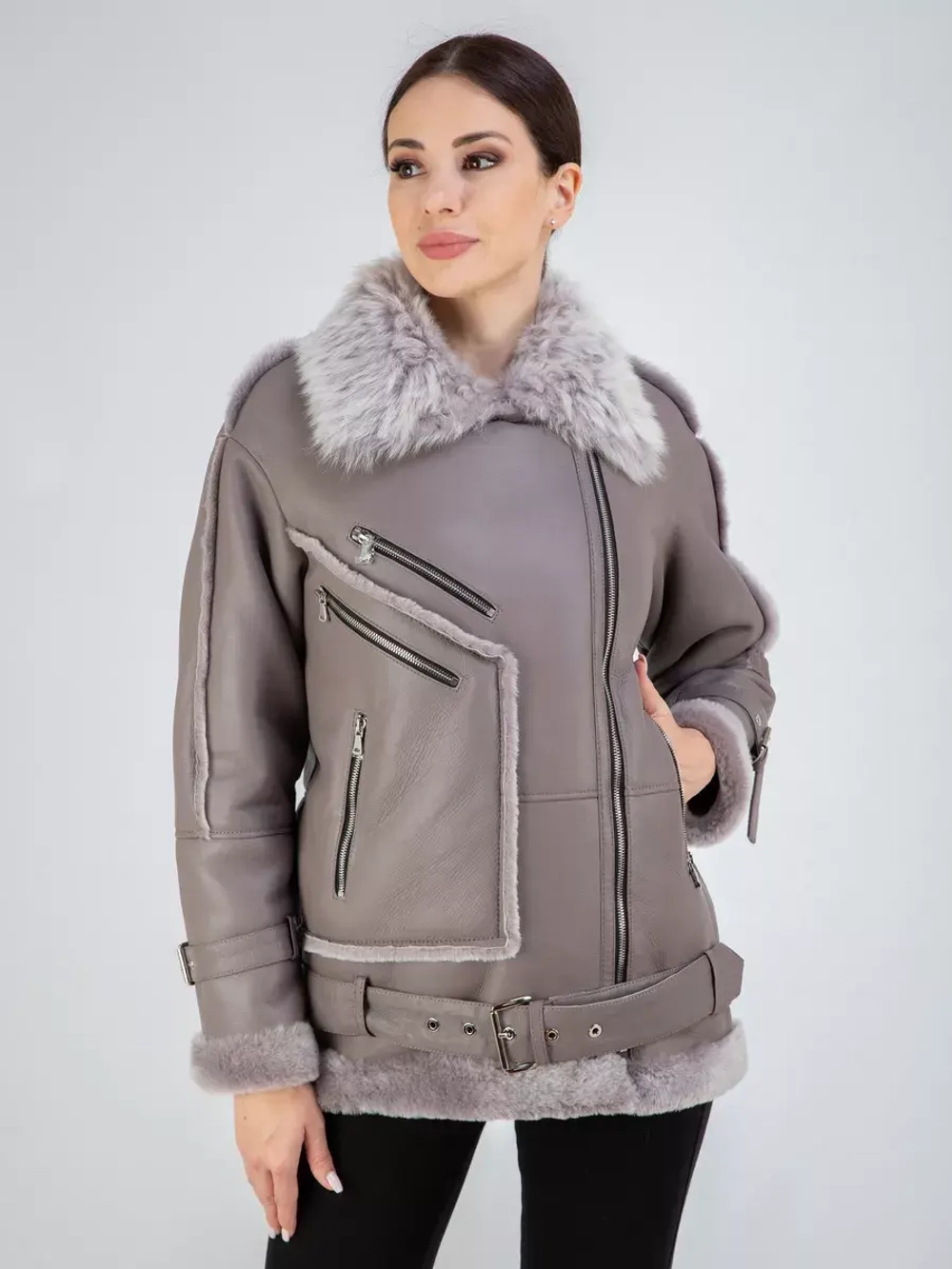 Дубленка авиатор натуральная зимняя