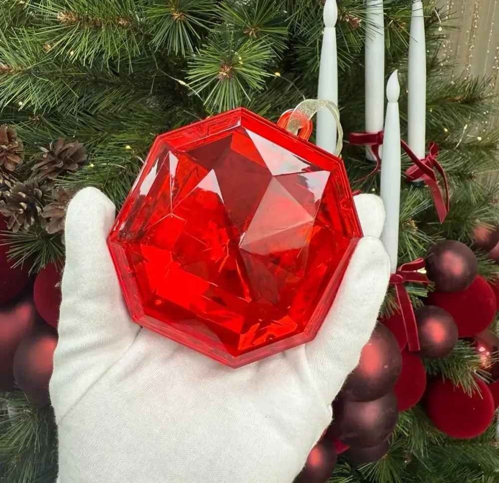 Ёлочное украшение «DIAMOND - Elegant» 8,7*3,7*10 см, Красный