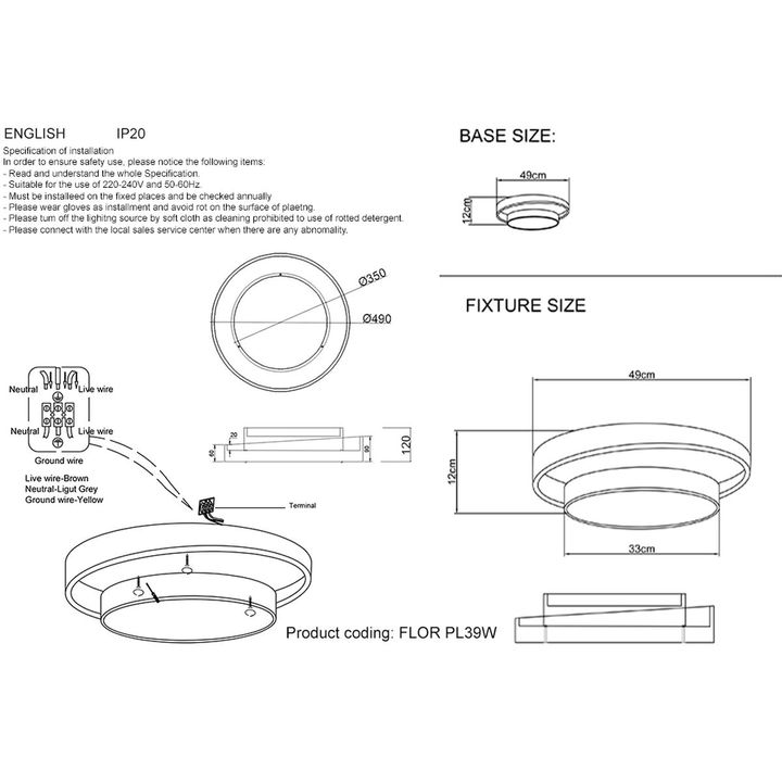 Потолочный светодиодный светильник Crystal Lux Flor PL39W Led 4000K GR
