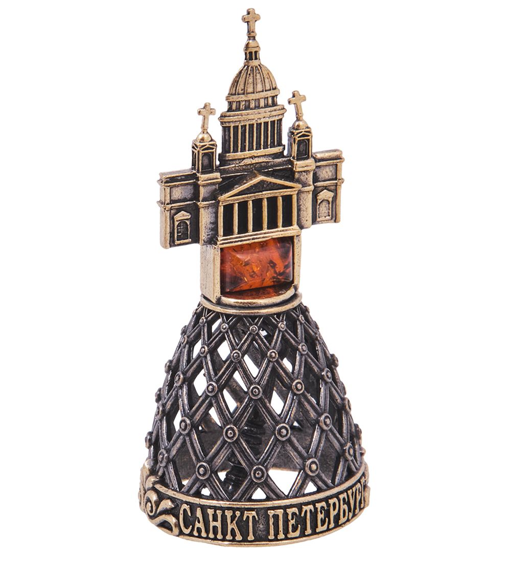 AM-4182 Колокольчик «Исаакиевский собор» (латунь, янтарь)