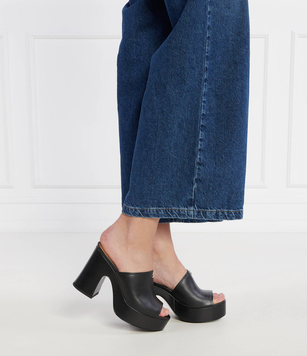 Кожаные сабо на каблуке Patrizia Pepe - черный(8X0064 L048)