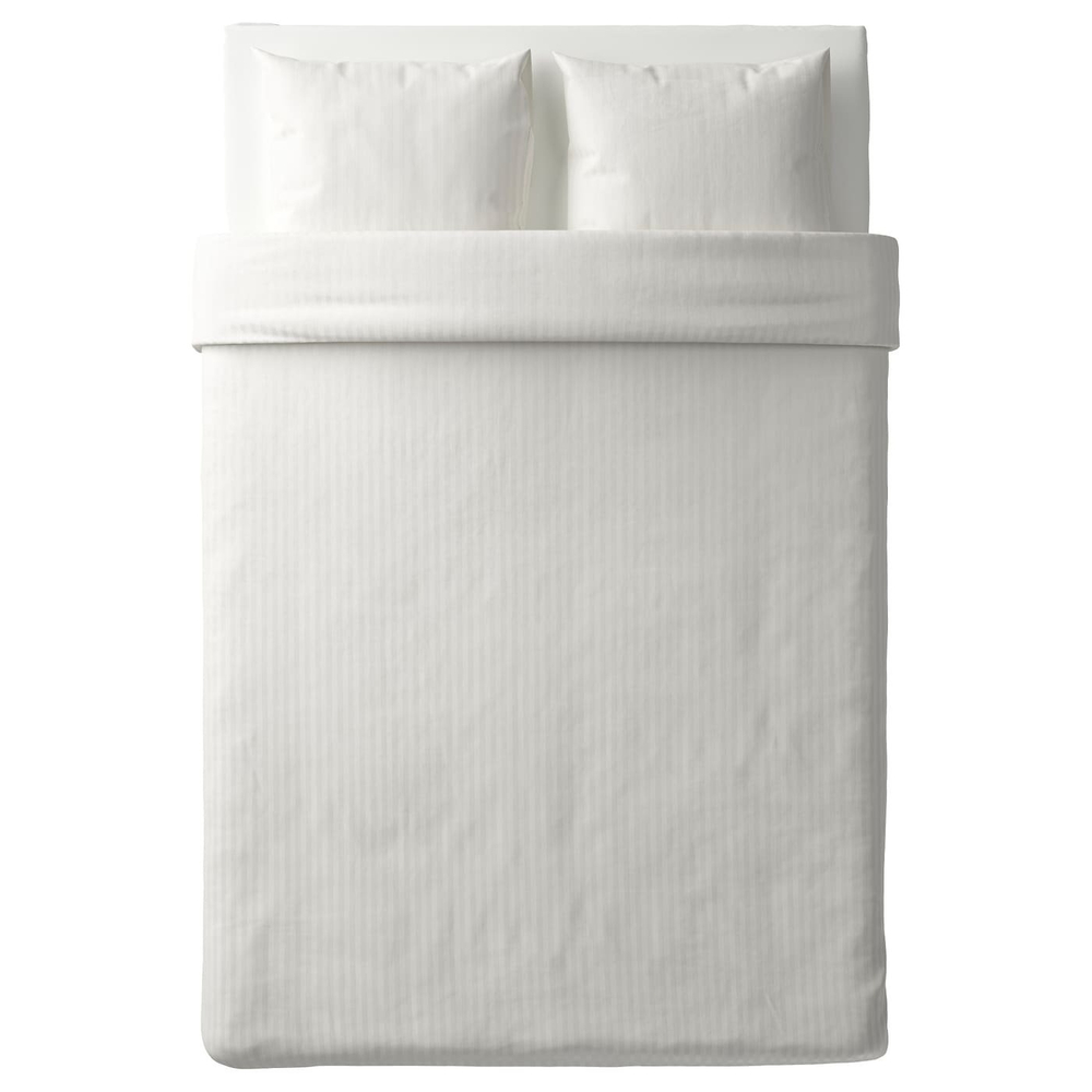 IKEA NATTJASMIN  (ИКЕА НАТТЙАСМИН)  -  Пододеяльник и 2 наволочки, белый, 200x200/50x60 см