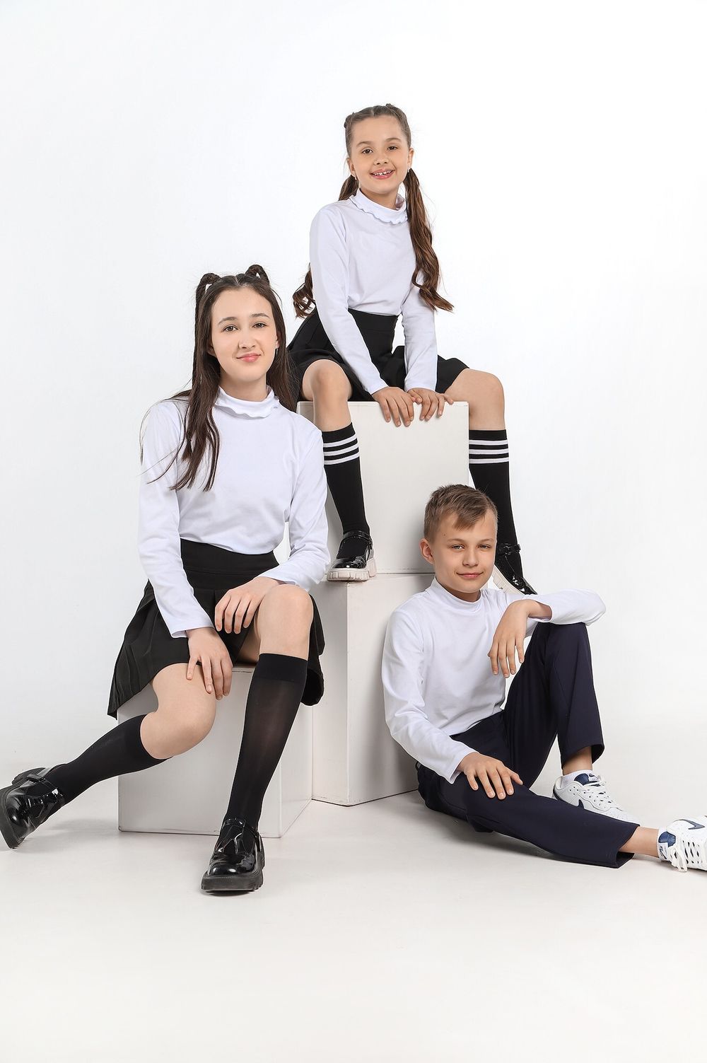 Джемпер для девочки Скул-3 Виотекс БЕЛЫЙ