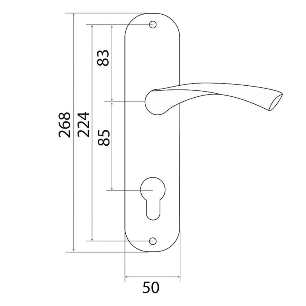 Ручка на планке Trodos, AL76/85-L AB, 204509, бронза