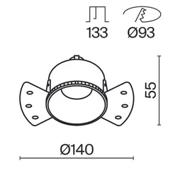 Встраиваемый светильник Technical DL051-01-GU10-RD-WMG