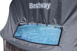 Каркасный бассейн Bestway 366х122 см + фильтр-насос 2006 л/ч, лестница, тент, навес (5619K BW)