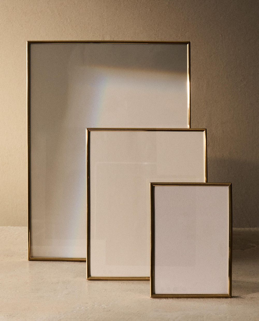 Zara Home Фоторамка из нержавеющей стали, цвет золотой, 18 см