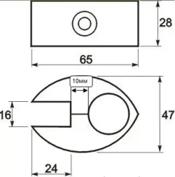 Держатель стекла или полок для труб 25мм Joker R7 хром 4 шт