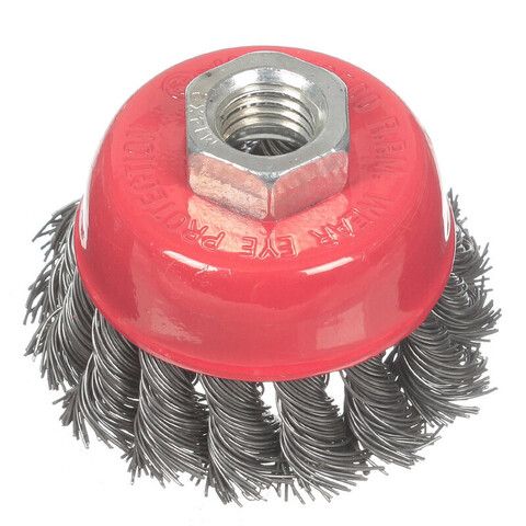 Щетка для УШМ Bartex, 65 мм, чашка, крученая проволока, гайка М14, 99765, шт