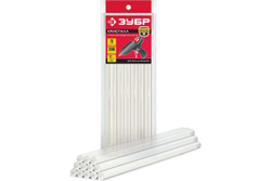 Прозрачные клеевые стержни ЗУБР 12 шт, 11х200 мм 06854-12