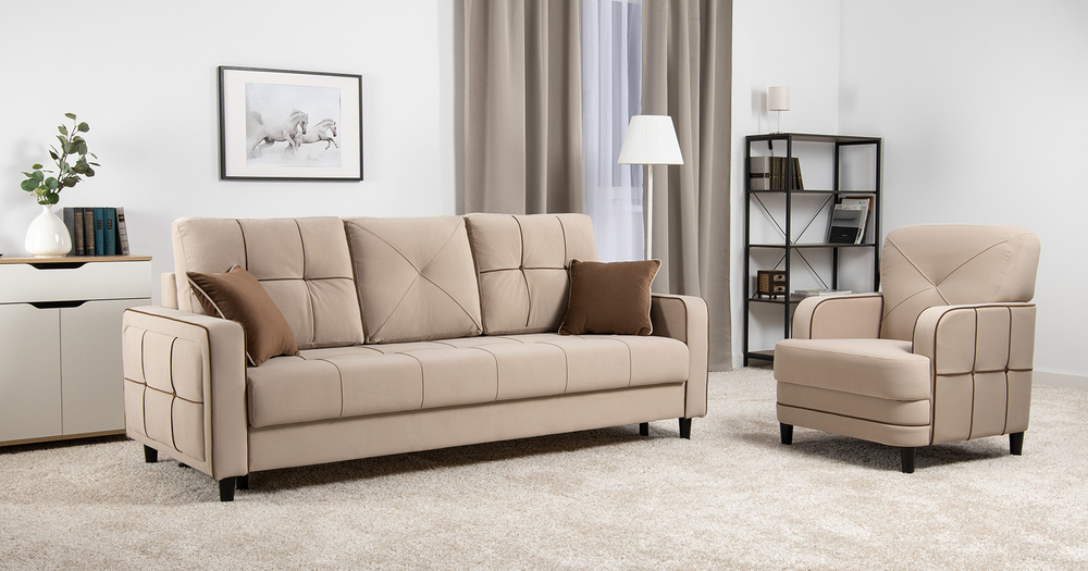 Диван кровать Черри, Бежевый