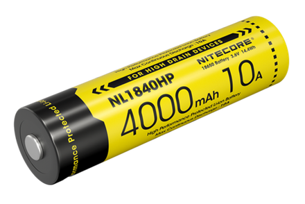 Аккумулятор Nitecore NL1840HP, li-ion, 3.6 В, 10 А, 4000 мАч, 18650