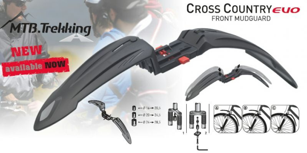 Крыло переднее Polisport CROSS COUNTRY EVO 26"/27,5"/29" black