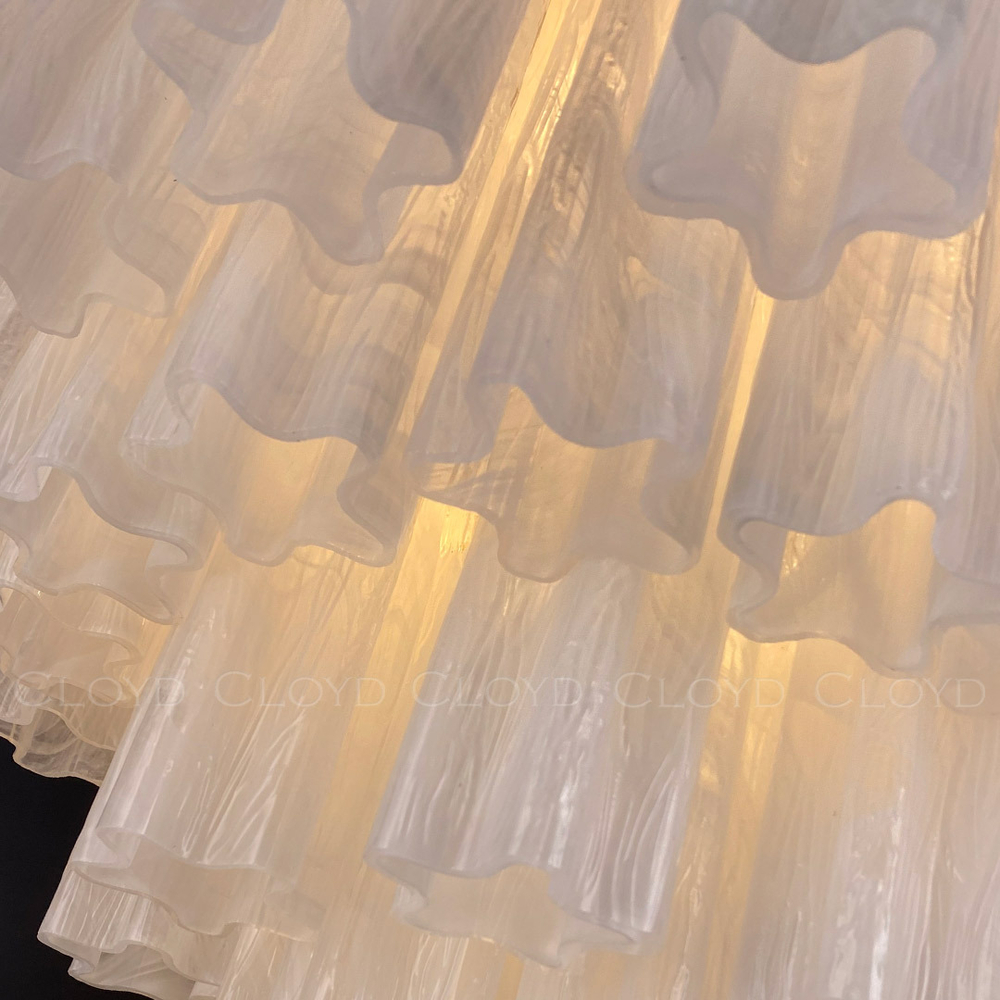 Люстра Cloyd ANNO-B C7 / Ø58 см - латунь светл. - стекло белые облака (арт.11648)