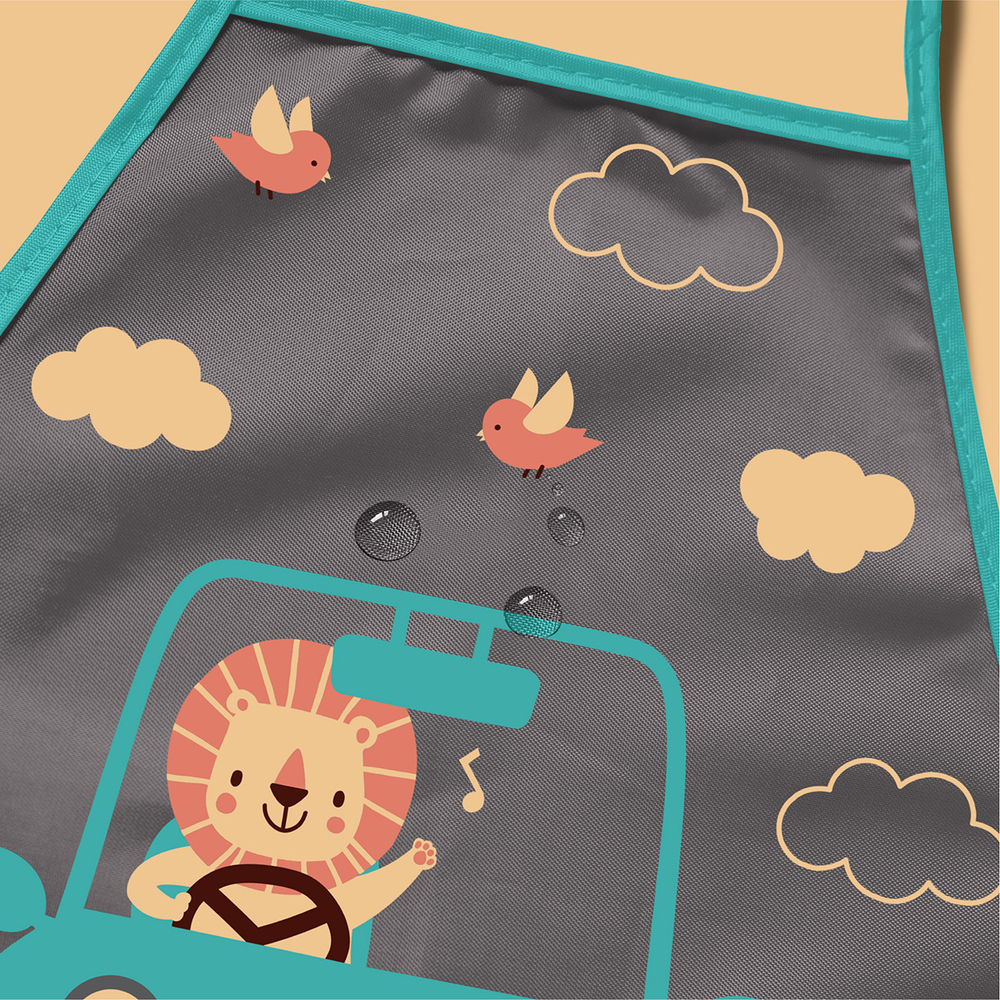 Фартук завязки 49х39 Львенок (серый)