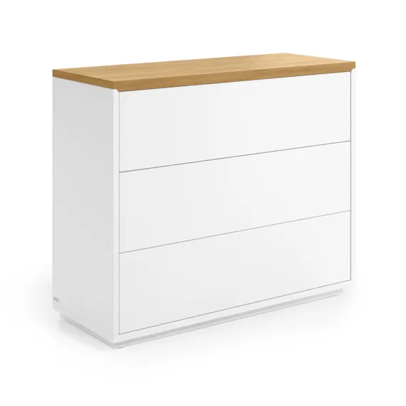 Комод Abilen шпон дуба и белый лак 90 x 75 cm