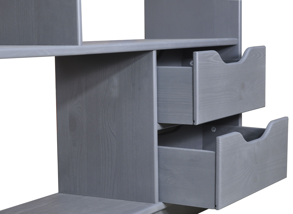 Стеллаж Расмус деревянный серый