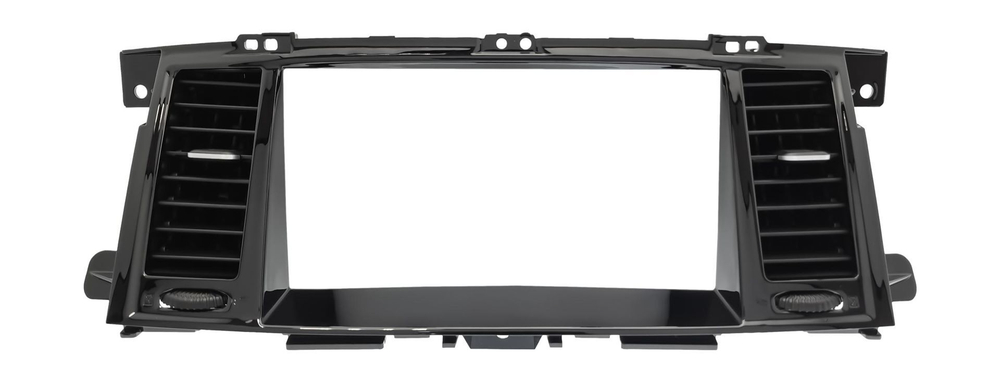 Комплект рамки с разъёмами 9" Nissan Patrol Y62, Infiniti QX56/QX80 2010-2019 глубокая с воздуховодами(поддержка Bose, 360 и мониторов) - Car-Smart 9639F3