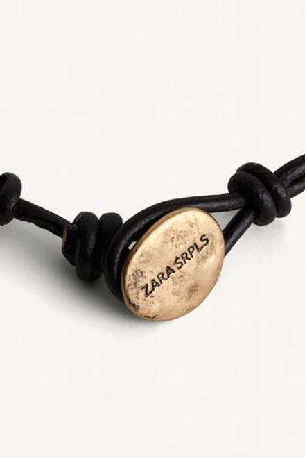 ZARA БРАСЛЕТ ИЗ КОЖИ С УЗЕЛКАМИ, ТЕМНО-КОРИЧНЕВЫЙ