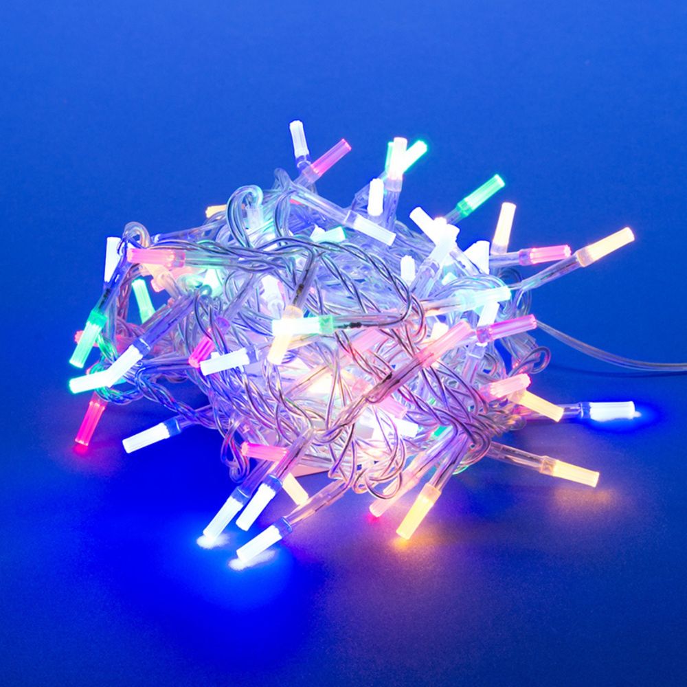 ULD-S0500-100-DTA MULTI IP20 CRYSTAL Гирлянда светодиодная. 5м. 100 светодиодов. Разноцветный свет. Провод прозрачный. TM Uniel.