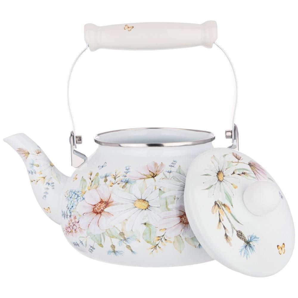 ЧАЙНИК AGNESS ЭМАЛИРОВАННЫЙ, СЕРИЯ "ДВОРЦОВЫЙ ПАРК" 2,5 Л