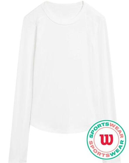 Женская теннисная футболка с длинным рукавом Wilson All Day Long Sleeve - bright white