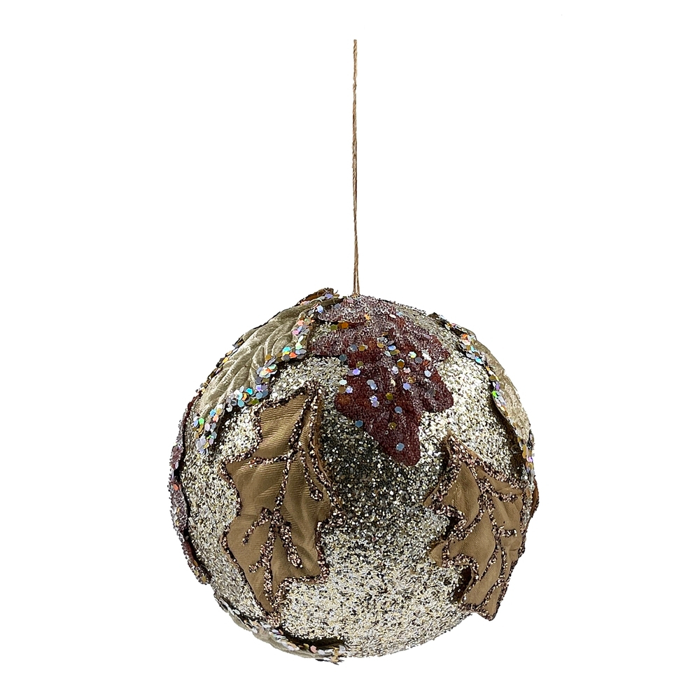 Шар 15см ChristmasDeLuxe premium collection золотой/коричневый