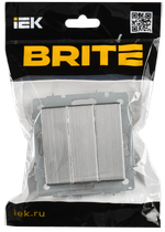 BRITE Выключатель 3-клавишный 10А ВС10-3-0-БрГН металл хром/никель IEK